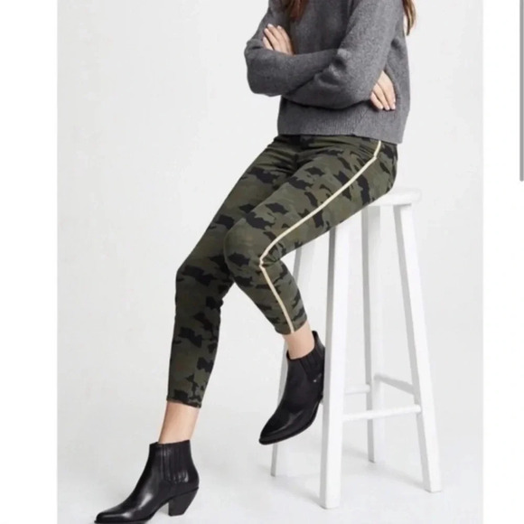 L’ AGENCE Margot High Rise Camo with Gold Stripe Skinny Jeans Size 28 - Picture 7 of 10